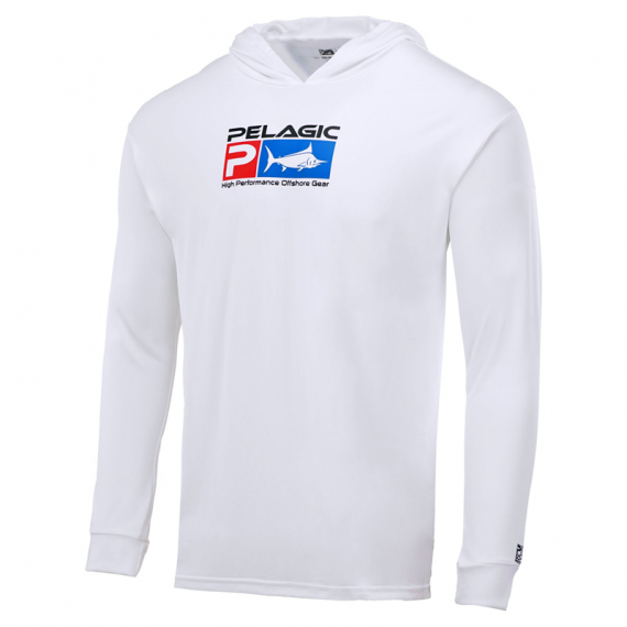 Pelagic Aquatek Deluxe Hoody White i gruppen Beklædning og fodtøj / Beklædning / Sweatere / Hættetrøjer hos Sportfiskeprylar.se (1015211001WHT-Lr)