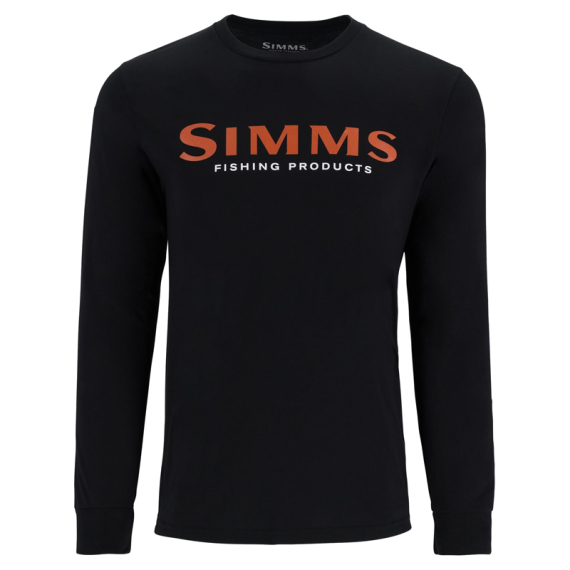 Simms Logo Shirt LS Jet Black i gruppen Beklædning og fodtøj / Beklædning / Sweatere / Langærmede T-shirts hos Sportfiskeprylar.se (13626-1292-20r)