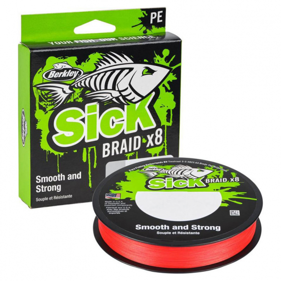 Berkley Sick Braid Red 150m - 0.12mm i gruppen Snøre / Multifilament hos Sportfiskeprylar.se (1558766)