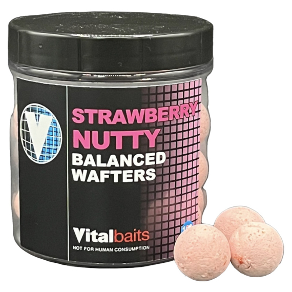 Vital Baits Strawberry Nutty Wafters 100 g i gruppen Madding / Boilies, krogagn og forfoder / Popups hos Sportfiskeprylar.se (17-0010r)