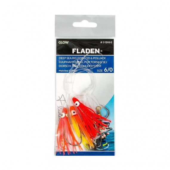 Fladen Mini Octopus Pink, Orange, Red, Hook Size 6/0 i gruppen Madding / Havfiskeri madding / Flasher rigs og rigs til havfiskeri hos Sportfiskeprylar.se (17-1514-6-0)