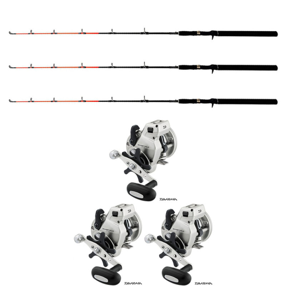 Daiwa Accudepth Plus 47LCBL (Left hand)/Maxximus Predator Ice Medium 140cm 3-Pack i gruppen Fiskemetoder / Isfiskeri / Isfiskeri Sæt / Isfiskerisæt hos Sportfiskeprylar.se (199231ICE3PCS-SET)