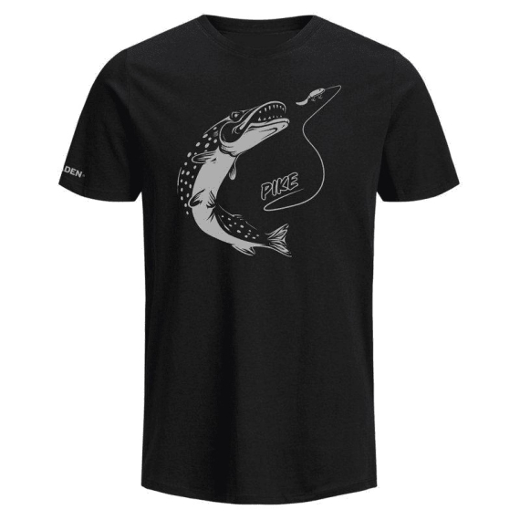 Fladen T-Shirt Fighting Pike Black i gruppen Beklædning og fodtøj / Beklædning / T-shirts hos Sportfiskeprylar.se (22-651-Mr)