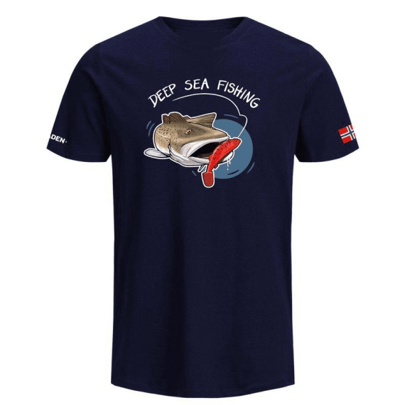 Fladen T-Shirt Hungry Cod Blue i gruppen Beklædning og fodtøj / Beklædning / T-shirts hos Sportfiskeprylar.se (22-652-Mr)