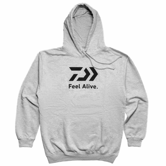 Daiwa D-Vec Feel Alive Hoodie Grey i gruppen Beklædning og fodtøj / Beklædning / Sweatere / Hættetrøjer hos Sportfiskeprylar.se (32-223565r)