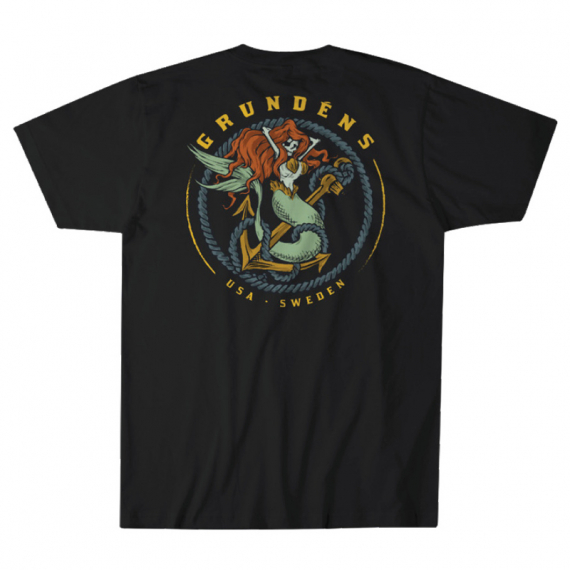 Grundéns Mermaid SS T-Shirt Black i gruppen Beklædning og fodtøj / Beklædning / T-shirts hos Sportfiskeprylar.se (50217-001-0013r)