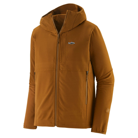 Patagonia M\'s R1 TechFace Fitz Roy Trout Hoody Shelter Brown i gruppen Beklædning og fodtøj / Beklædning / Sweatere / Hættetrøjer hos Sportfiskeprylar.se (81786-SHBN-Sr)