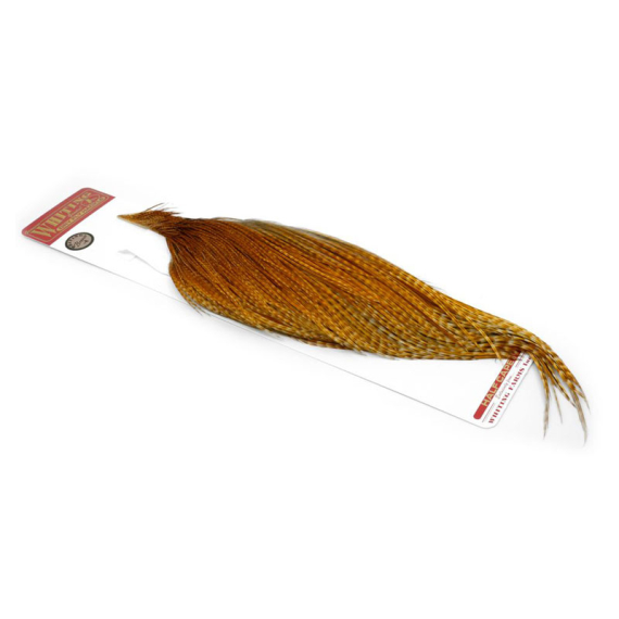 Whiting Bronze 1/2 Dry Fly Hackle Barred Dark Ginger i gruppen Kroge og endegrej / Fluebinding / Fluebindingsmateriale / Fjer og nakker / Hackle hos Sportfiskeprylar.se (91341016)