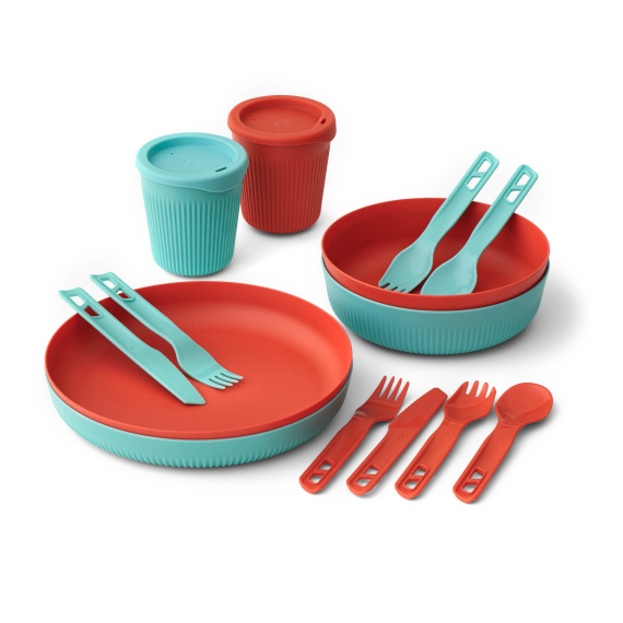 Sea To Summit Passage Dinnerware Set 2P, 14pcs Blue + Orange i gruppen Outdoor / Stormkøkken og køkkenredskaber / Tallerkner og skåle / Tallerkner hos Sportfiskeprylar.se (ACK037051-122123)