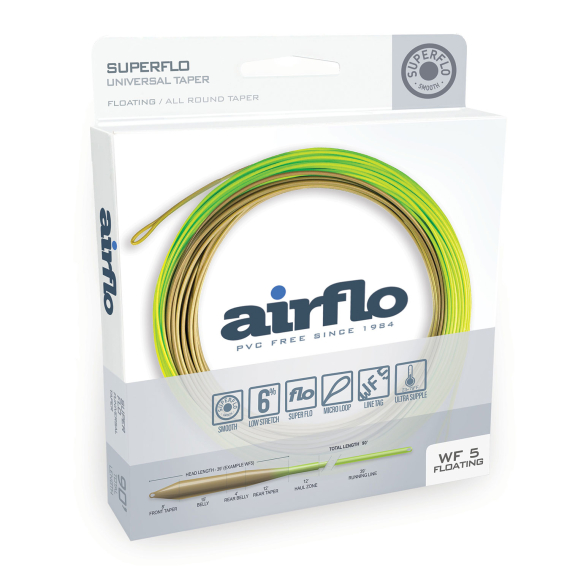 Airflo Superflo Universal Taper Floating Fly Line i gruppen Snøre / Flueliner / Enhåndssnøre hos Sportfiskeprylar.se (ASF-UT-WF3F-MOSS-CHARTr)