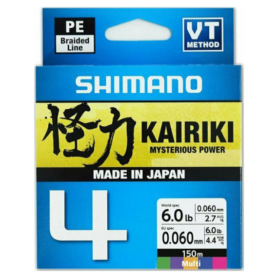 Shimano Kairiki 4, Multi Color - 150m i gruppen Snøre / Multifilament hos Sportfiskeprylar.se (LDM54TE0810015MMULTIr)