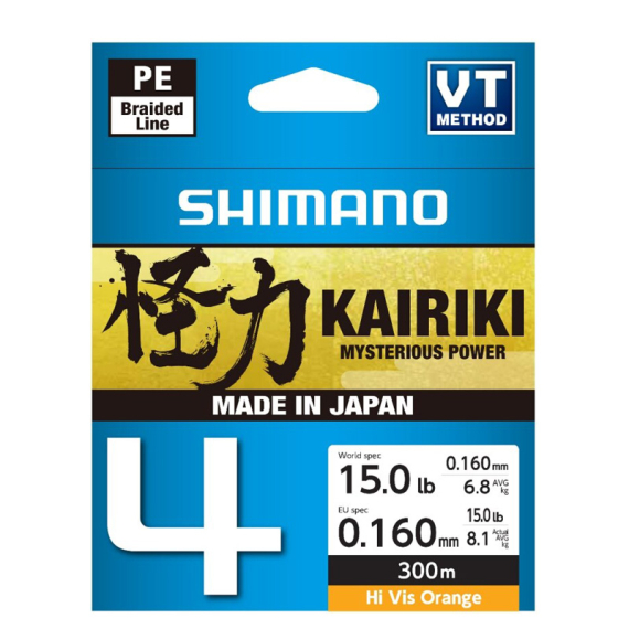 Shimano Kairiki 4 300m Orange i gruppen Snøre / Multifilament hos Sportfiskeprylar.se (LDM64TE3023030Hr)