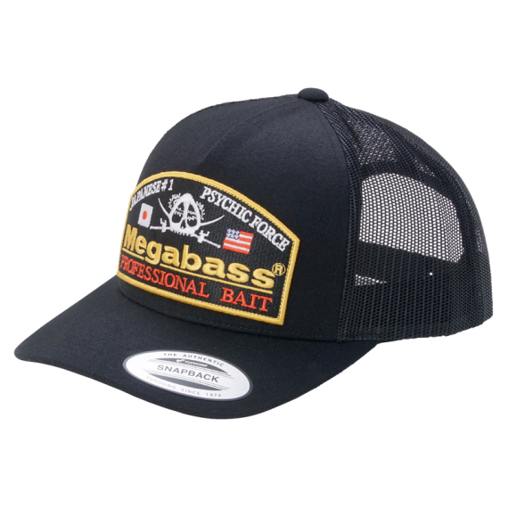 Megabass Cap Psychic Trucker Black/Black i gruppen Beklædning og fodtøj / Kasketter og hovedbeklædning / Kasketter / Trucker caps hos Sportfiskeprylar.se (MB-00000046713)