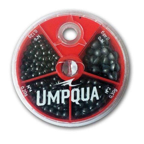 Umpqua 4-way Split Shot Assortment i gruppen Kroge og endegrej / Ledere og Forfangsmateriale / Forfangsmateriale / Forfangsmateriale fluefiskeri hos Sportfiskeprylar.se (NFD9382)