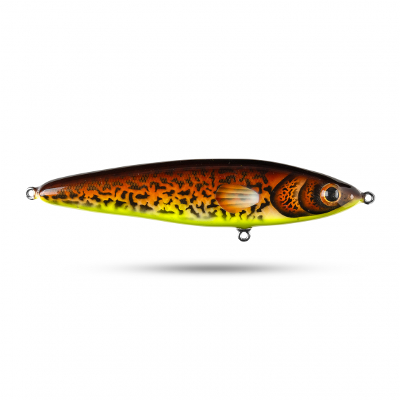 Pineslope Lures Beef Jerky Shallow 22cm, 130g - Hot Burbot i gruppen Madding / Håndlavede agn / Håndlavede jerkbaits hos Sportfiskeprylar.se (PSLBJS22-7)