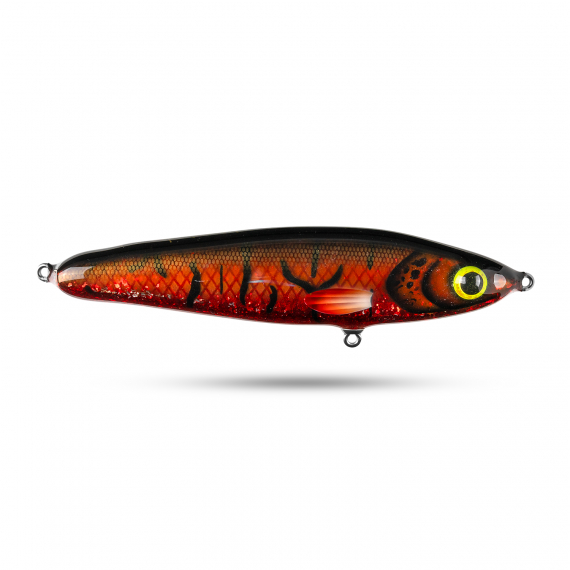 Pineslope Lures Beef Jerky Shallow 22cm, 130g - Red/Black Glitter i gruppen Madding / Håndlavede agn / Håndlavede jerkbaits hos Sportfiskeprylar.se (PSLBJS22-8)