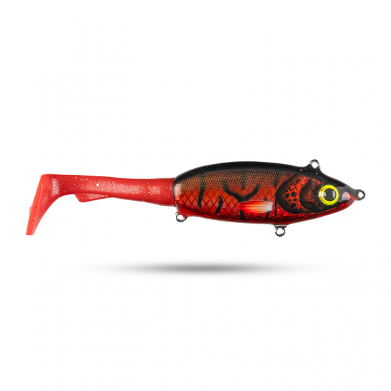 Pineslope Lures Goujon XL Slow Sink 25cm, 130g - Red/Black Glitter i gruppen Madding / Håndlavede agn / Håndlavede tailbaits hos Sportfiskeprylar.se (PSLGXLSS23-1)