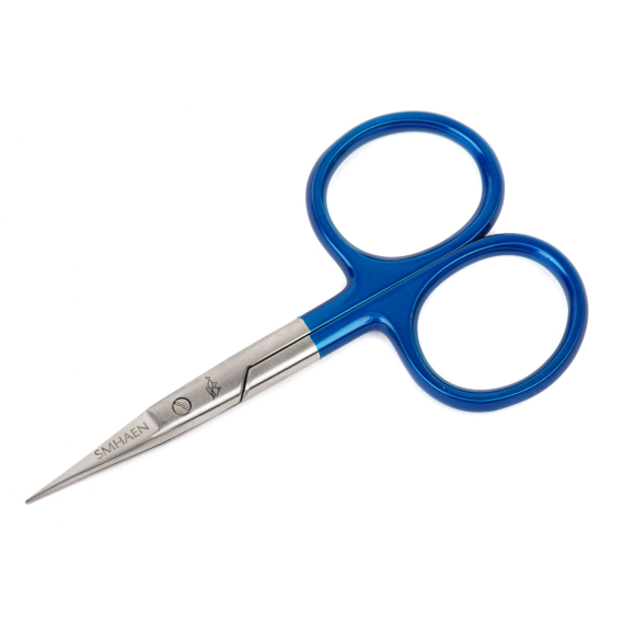 SMHAEN Scissor Straight 4\'\' Tungsten Carbide Fine Blade Blue i gruppen Udstyr og tilbehør / Tænger og sakse / Snøreklippere og sakse hos Sportfiskeprylar.se (SM-110)