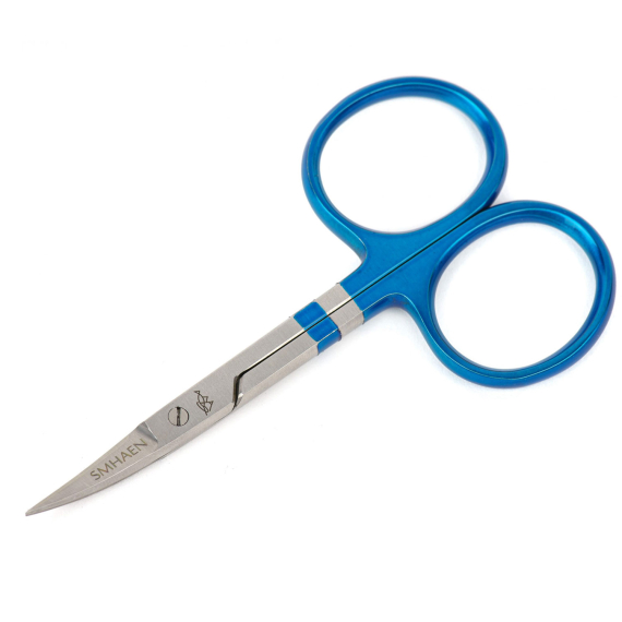 SMHAEN Scissor Curved 4\'\' Tungsten Carbide Fine Blade Blue i gruppen Udstyr og tilbehør / Tænger og sakse / Snøreklippere og sakse hos Sportfiskeprylar.se (SM-111)