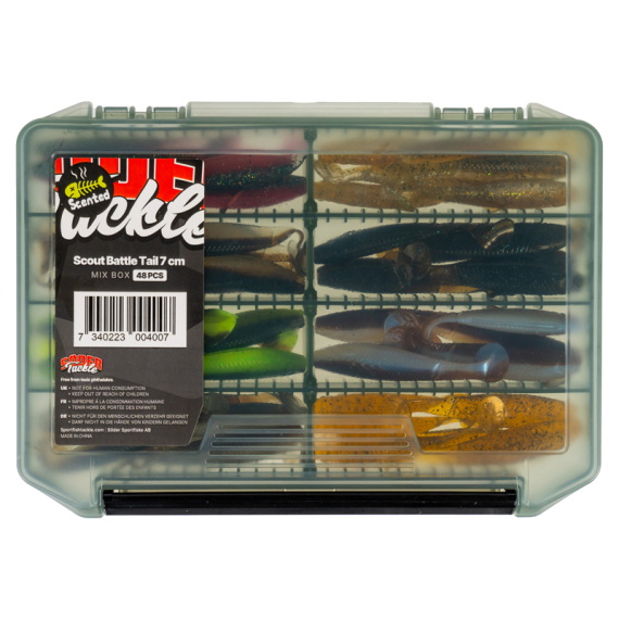 Scout Battle Tail 7cm - Mix Box 48pcs i gruppen Madding / Softbaits / Aborre softbaits og sandard softbaits hos Sportfiskeprylar.se (STSBT70-MIX1)