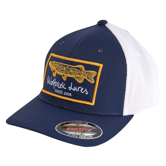 Wolfcreek Pike Patch Airmesh Flexfit Navy/White i gruppen Beklædning og fodtøj / Kasketter og hovedbeklædning / Kasketter / Flexfit-kasketter hos Sportfiskeprylar.se (WCL-05-CAP-05-NAV-WHTr)