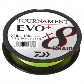 Daiwa Tournament X8 Braid Evo+ Chartreuse 135m - 0.10mm