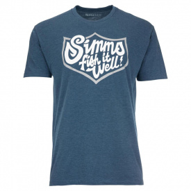 Simms Fish It Well Badge T-Shirt Sailor Blue Heather