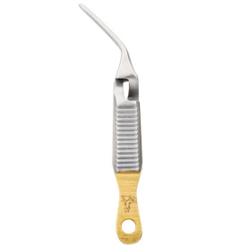 DR Slick Extra-Hand Fly Tweezer 2 1/2'' Self Closing - Curved 