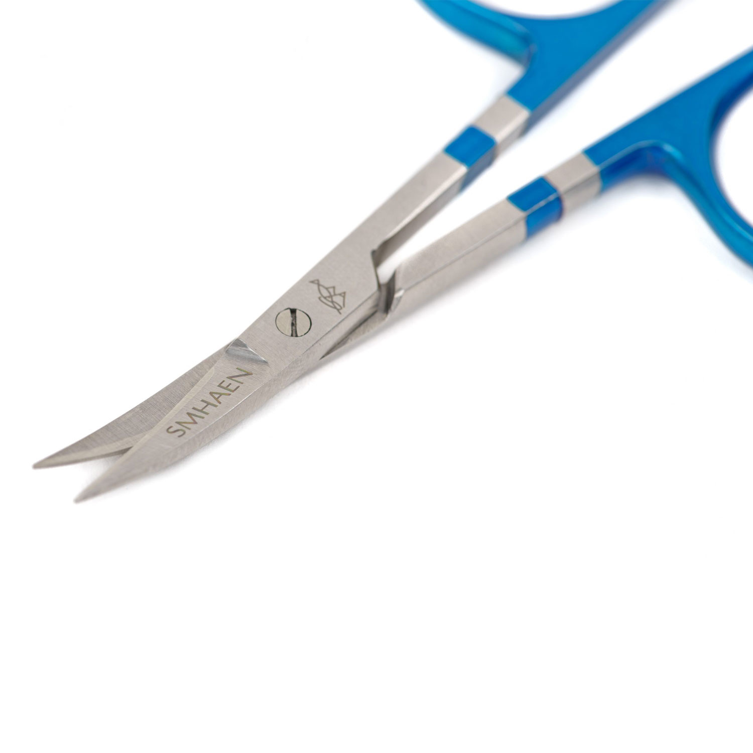 SMHAEN Scissor Curved 4\'\' Tungsten Carbide Fine Blade Blue